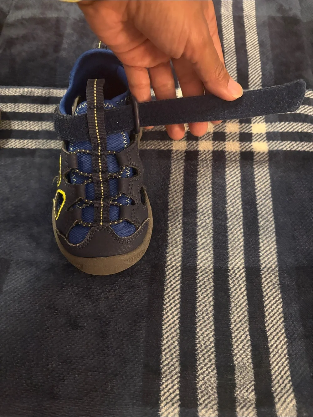 Merrell Boys Navy Blue and Yellow Closed-Toe Sandals